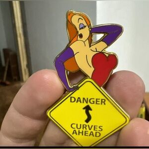 Jumbo Jessica Rabbit Pin Danger ⚠️ Curves Ahead Fantasy LE 50 Pin